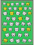 Cute Yellow and White Cat Faces Rug