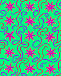 Vibrant Pink Starburst Swirls Rug
