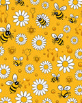 Cute Bees and Daisies Yellow Rug