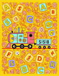 Whimsical Train Alphabet Fun Rug
