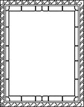 Striking Geometric Border Black White Rug