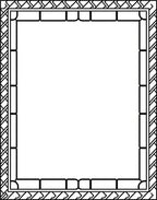 Striking Geometric Border Black White Rug