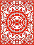 Vibrant Red Mandala Floral Burst Rug