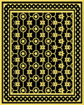 Bold Gold Star Lattice Black Rug