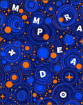 Dazzling Blue Orange Swirl Celestial Rug