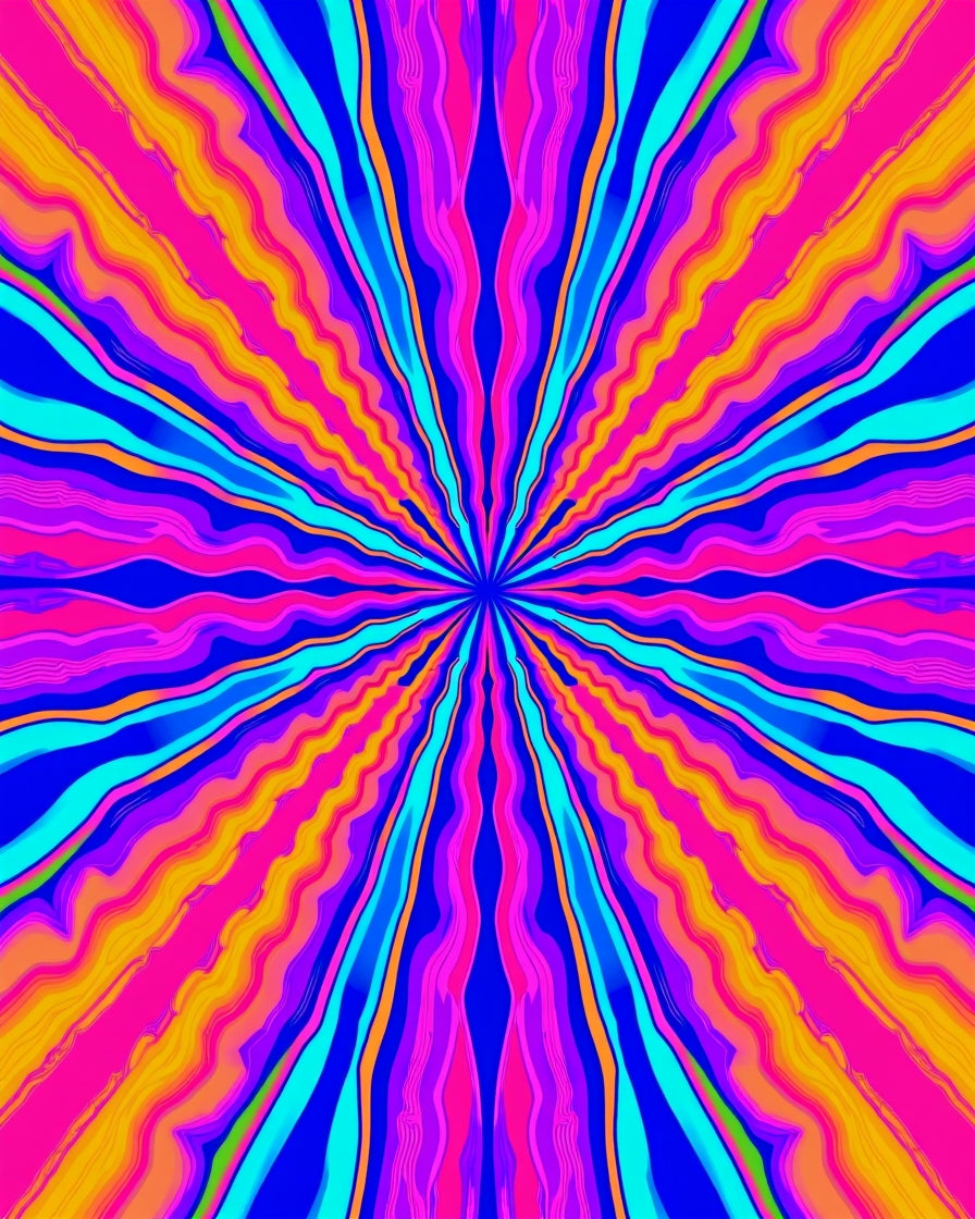 Vibrant Electric Radial Stripe Rug
