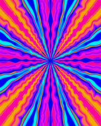 Vibrant Electric Radial Stripe Rug