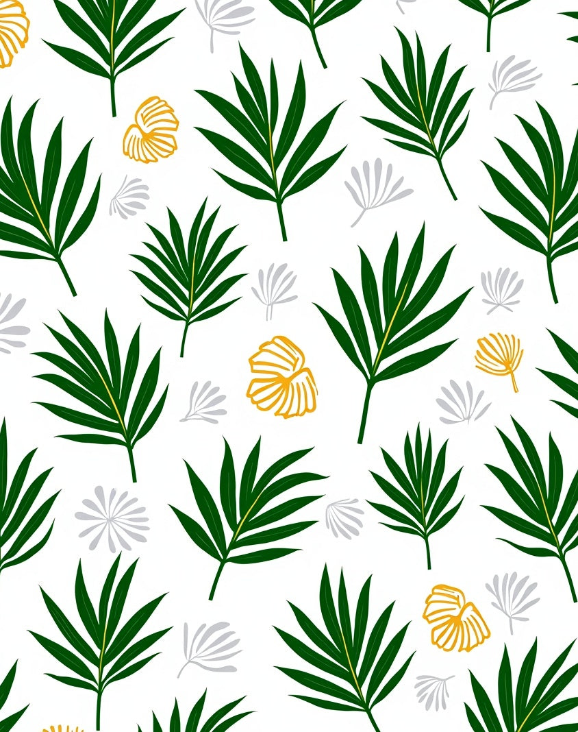 Tropical Green Palm Foliage Abstract Rug