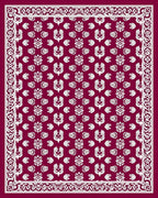 Crimson White Ornamental Medallion Rug