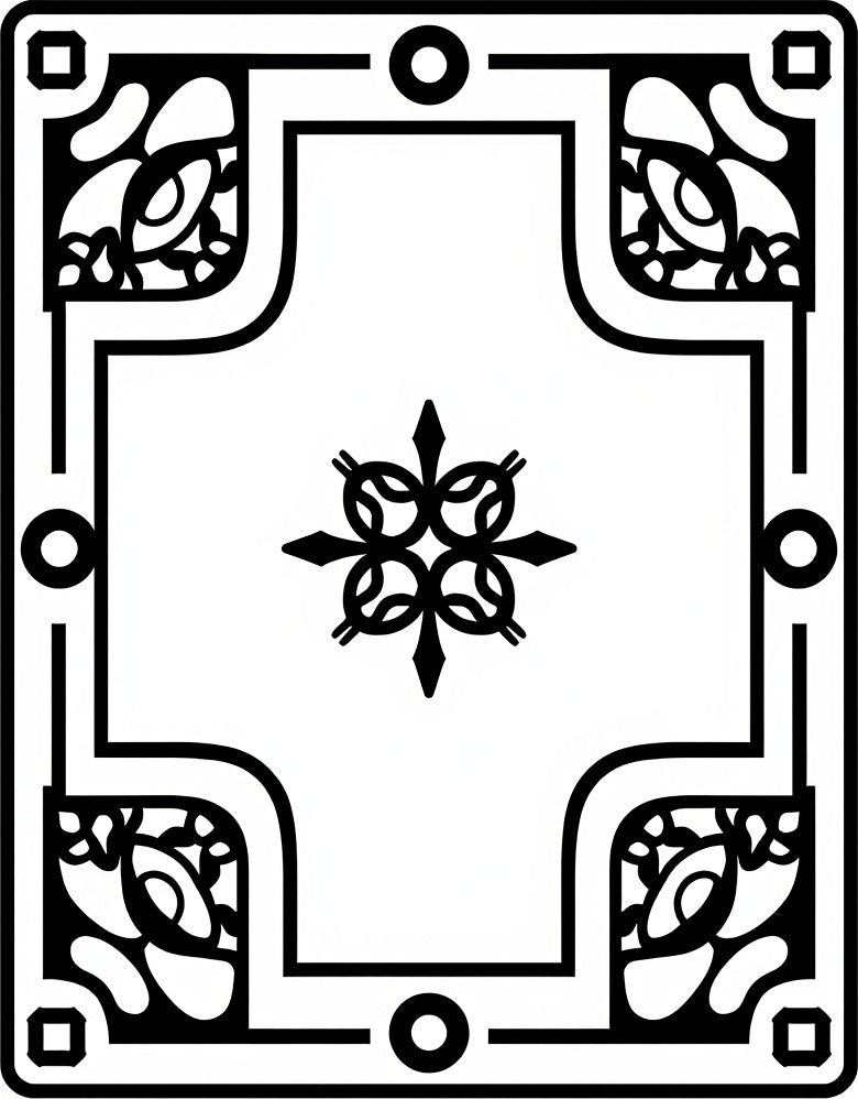 Art Nouveau Floral Central Star Border Rug