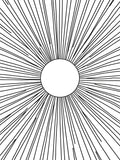Minimalist Black Sunburst Circle Rug