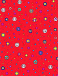 Bright Red Scattered Circles Medallion Rug