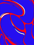 Bold Blue Red Swirl Abstract Rug