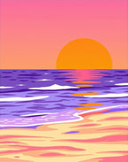 Vivid Sunset Ocean Wave Beach Rug