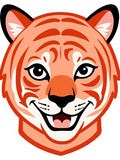 Orange Tiger Face Roaring Graphic Rug