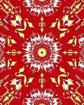 Crimson Yellow Floral Abstract Rug