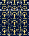 Golden Laurel Trophy Navy Traditional Rug