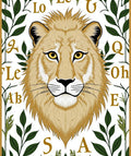 Golden Lion Head With Green Foliage Rug