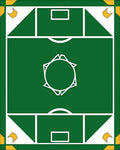 Green Geometric Court Field Rug