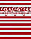 Crimson White Striped Arabesque Rug