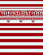 Crimson White Striped Arabesque Rug