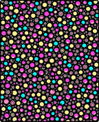 Playful Pink Yellow Teal Polka Dot Rug