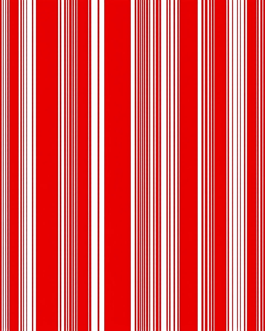 Bold Red White Vertical Stripe Rug