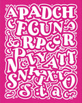 Bold Pink Alphabet Typography Art Rug