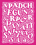 Bold Pink Alphabet Typography Art Rug