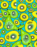 Vibrant Green Yellow Fruit Medley Rug
