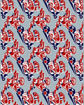 Red White Blue Abstract Flow Rug