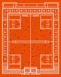 Orange Abstract Confetti Triangles Rug