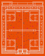 Orange Abstract Confetti Triangles Rug