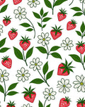 Red Strawberry White Flower Garden Rug