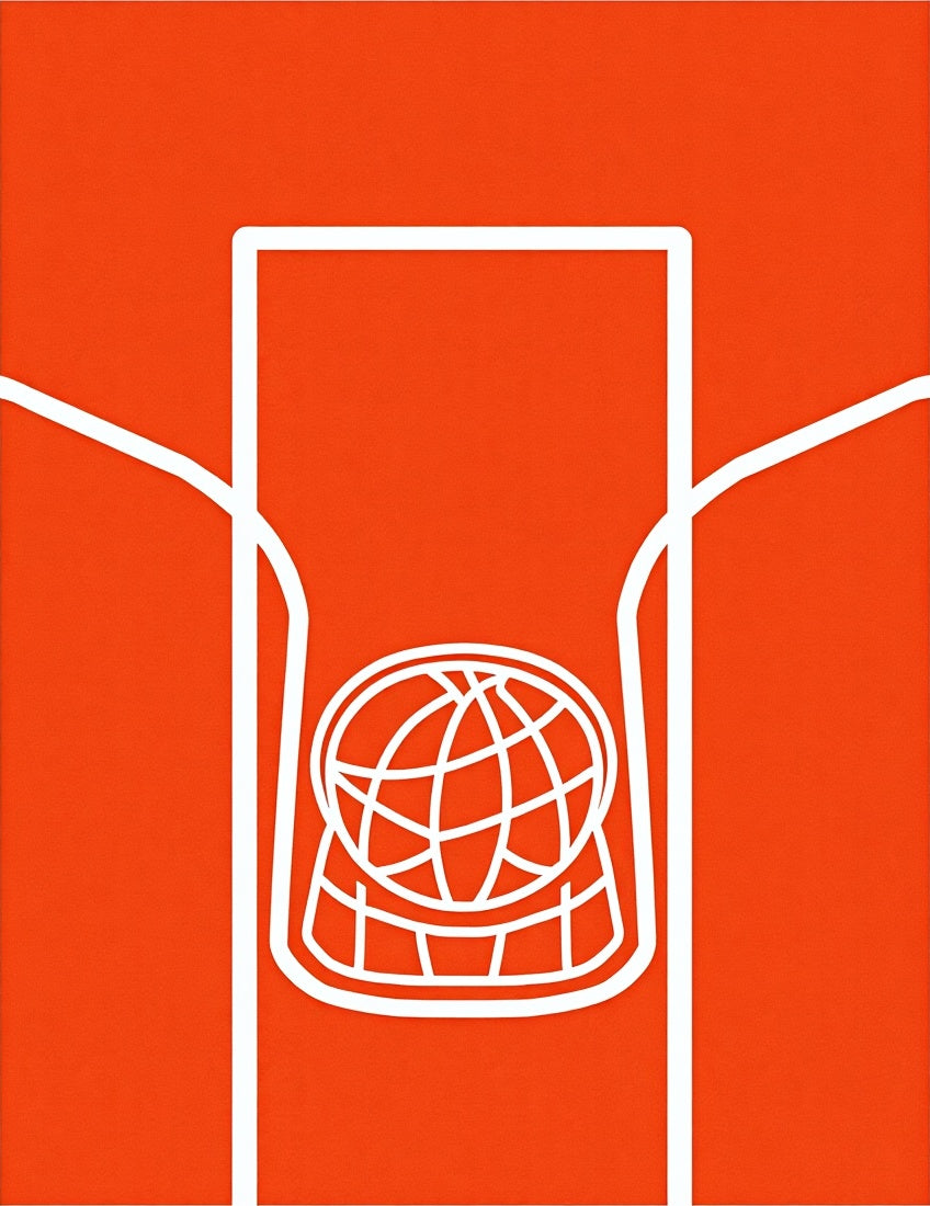 Vivid Orange Globe Outline Rug