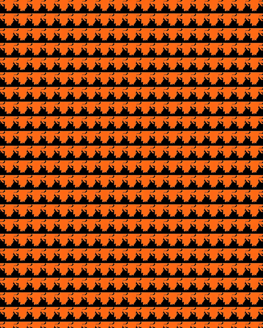 Orange Black Bat Silhouette Repeat Rug