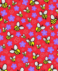 Whimsical Bumblebees And Violet Flowers Rug