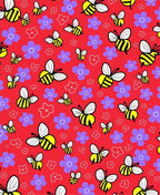 Whimsical Bumblebees And Violet Flowers Rug