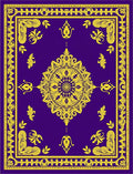Royal Purple Golden Sunburst Mandala Rug