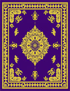 Royal Purple Golden Sunburst Mandala Rug