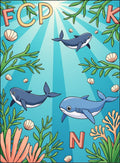 Oceanic Creatures With Alphabet Accents Rug