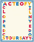 Primary Colors Playful Alphabet Border Rug