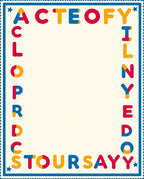 Primary Colors Playful Alphabet Border Rug