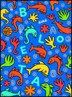 Playful Sea Creatures With Letters Rug