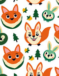 Playful Foxes and Bunnies Forest Friends Rug