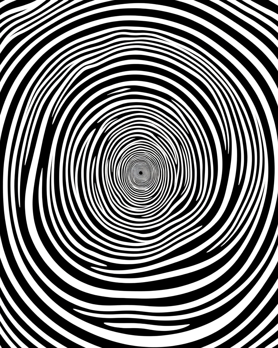 Onyx White Swirling Vortex Rug