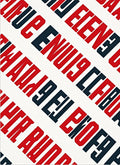 Bold Red White Typographic Lines Rug
