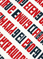Bold Red White Typographic Lines Rug