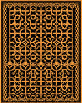 Bold Orange Geometric Lattice Rug