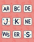 Coral Alphabet Blocks Whimsy Rug